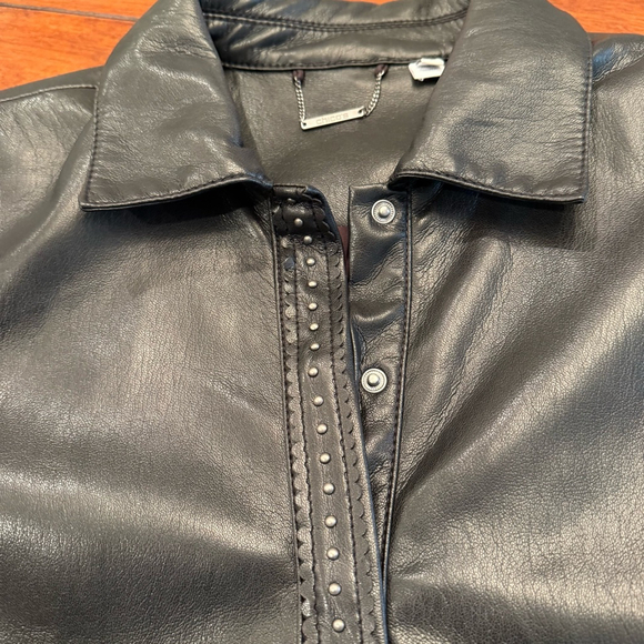 Chico's Riveted Faux Leather Peplum Jacket‎ Black Size Small - Picture 6 of 12